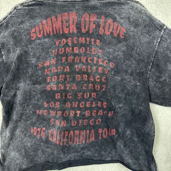 Fifth Soul Womens Size L California Tour Summer of 1976 Acid Wash Cropped Top - Picture 6 of 9